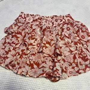 American Eagle Outfitters Floral Skort in orange  and White